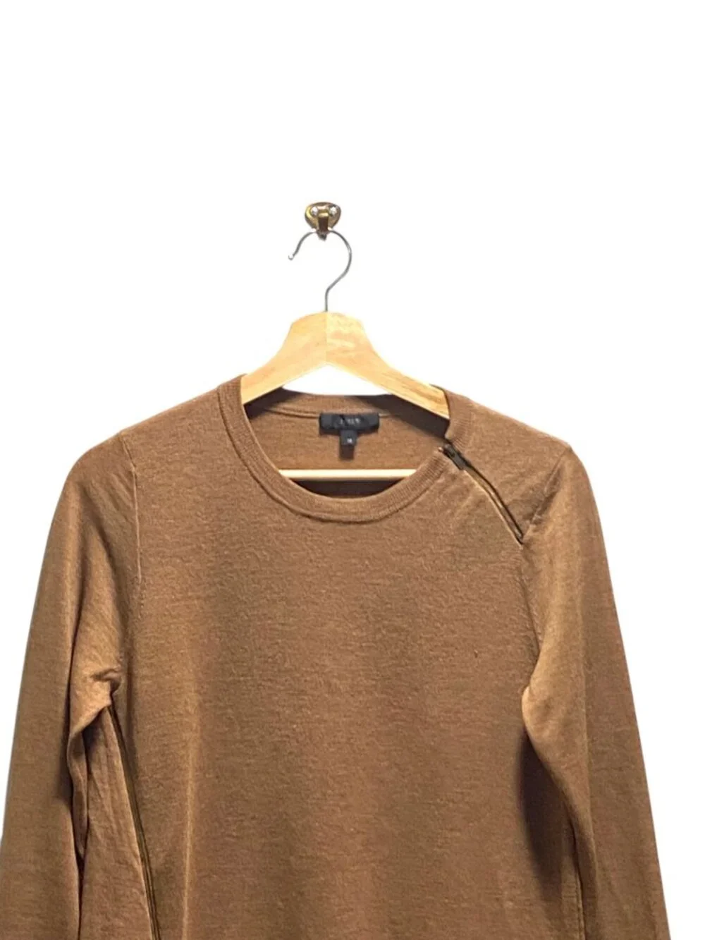 J.Crew 100% Merino Wool Zip Accent Sweater Beige Size XS Neutral Preppy Coastal